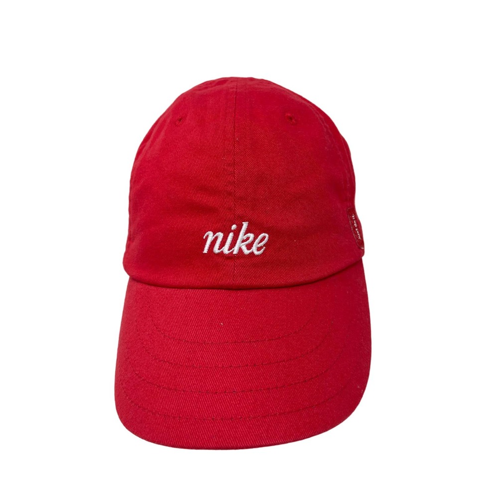 Vintage Nike‎ Mens Cap Hat Baseball Embroidered Spell Out 209412-611 Red OSFA
